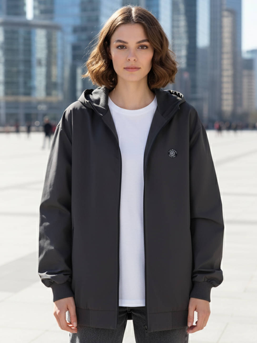     			Mountain colours Women Hooded Puffer Jacket ( Grey )