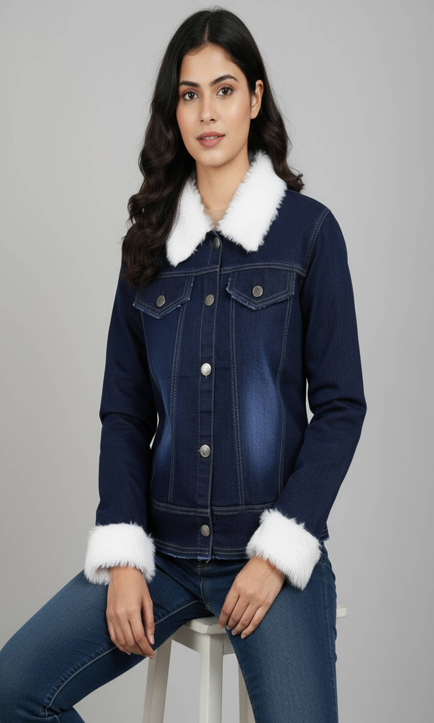     			NEWSIFA Girls Denim Blazers For ( Pack of 1 , Black )