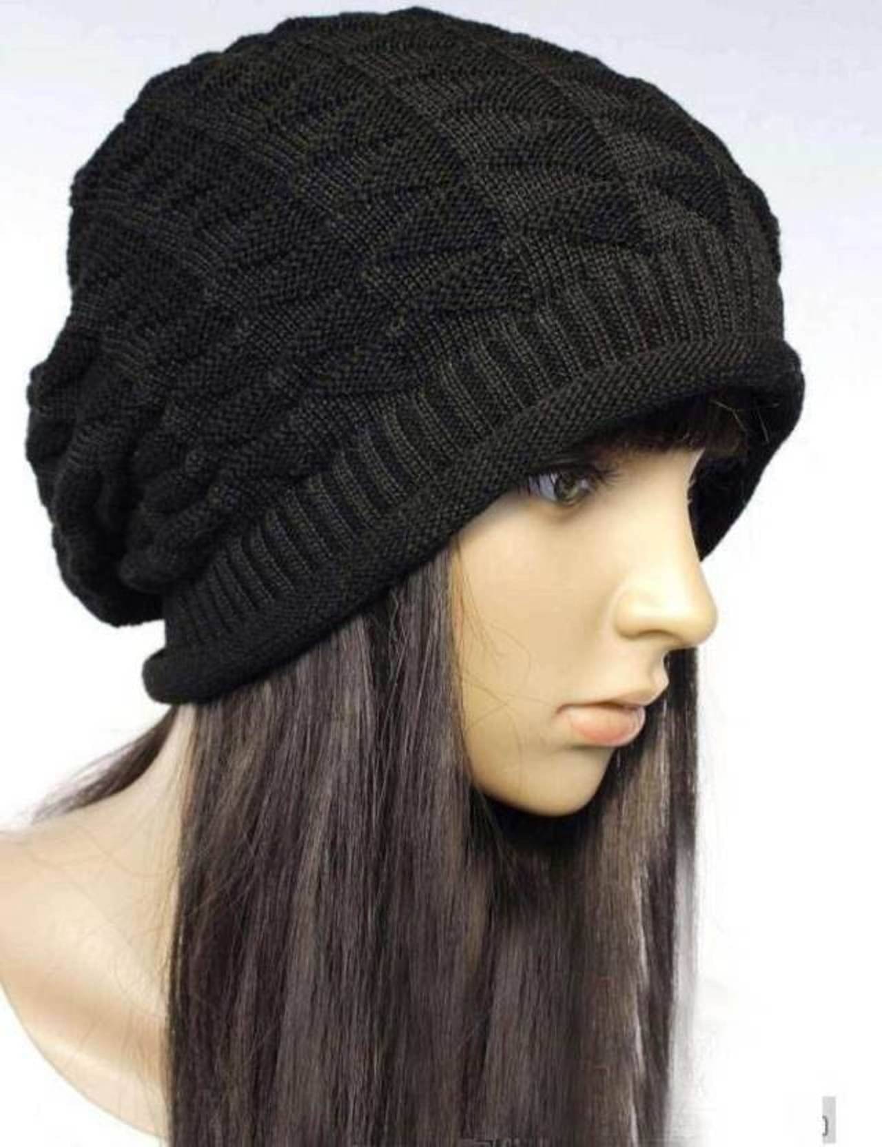 Rigzy Black Woollen Women's Cap ( Pack of 1 ) Rigzy Black Woollen Women's Cap ( Pack of 1 )