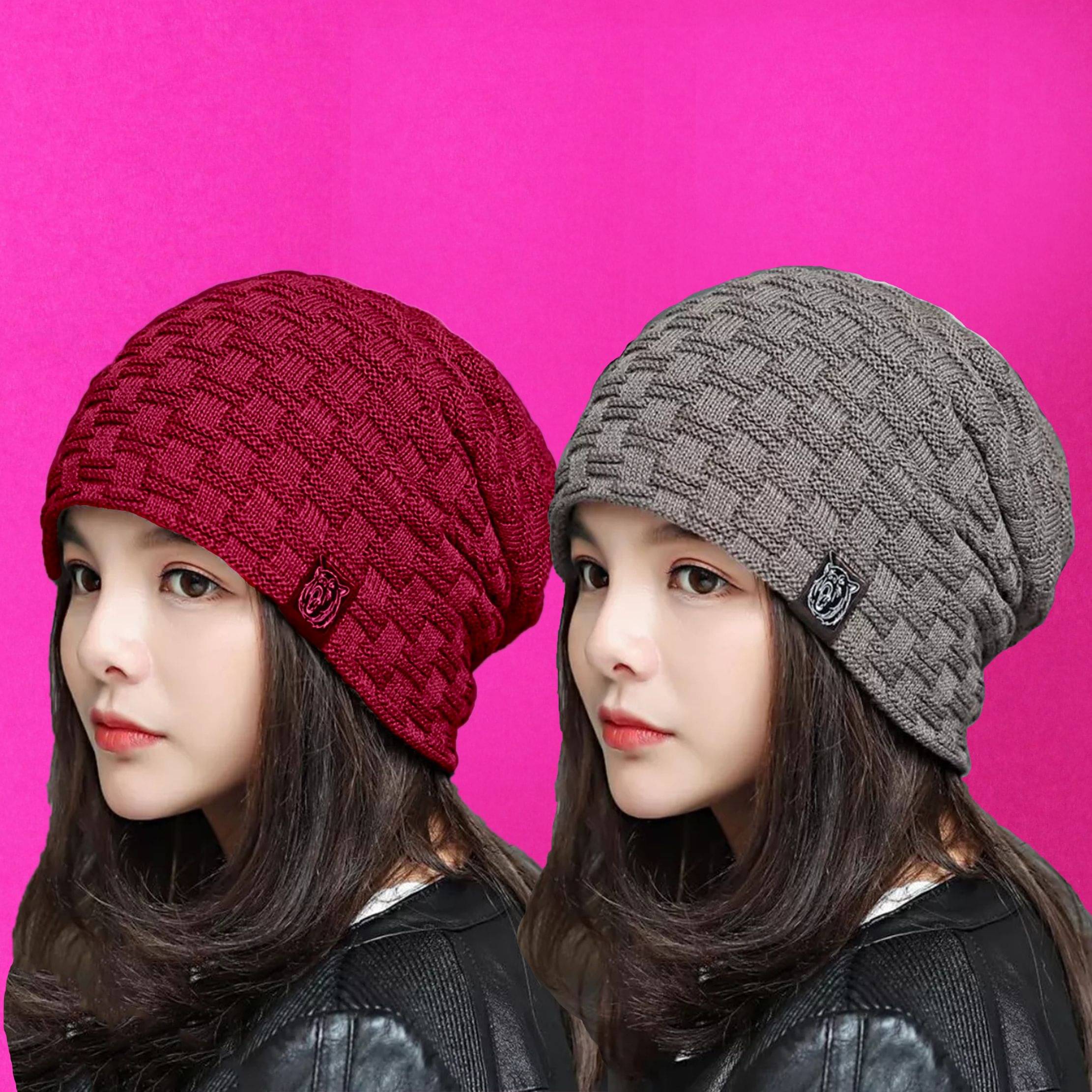 Rigzy Multicolor Woollen Women's Cap ( Pack of 2 ) Rigzy Multicolor Woollen Women's Cap ( Pack of 2 )