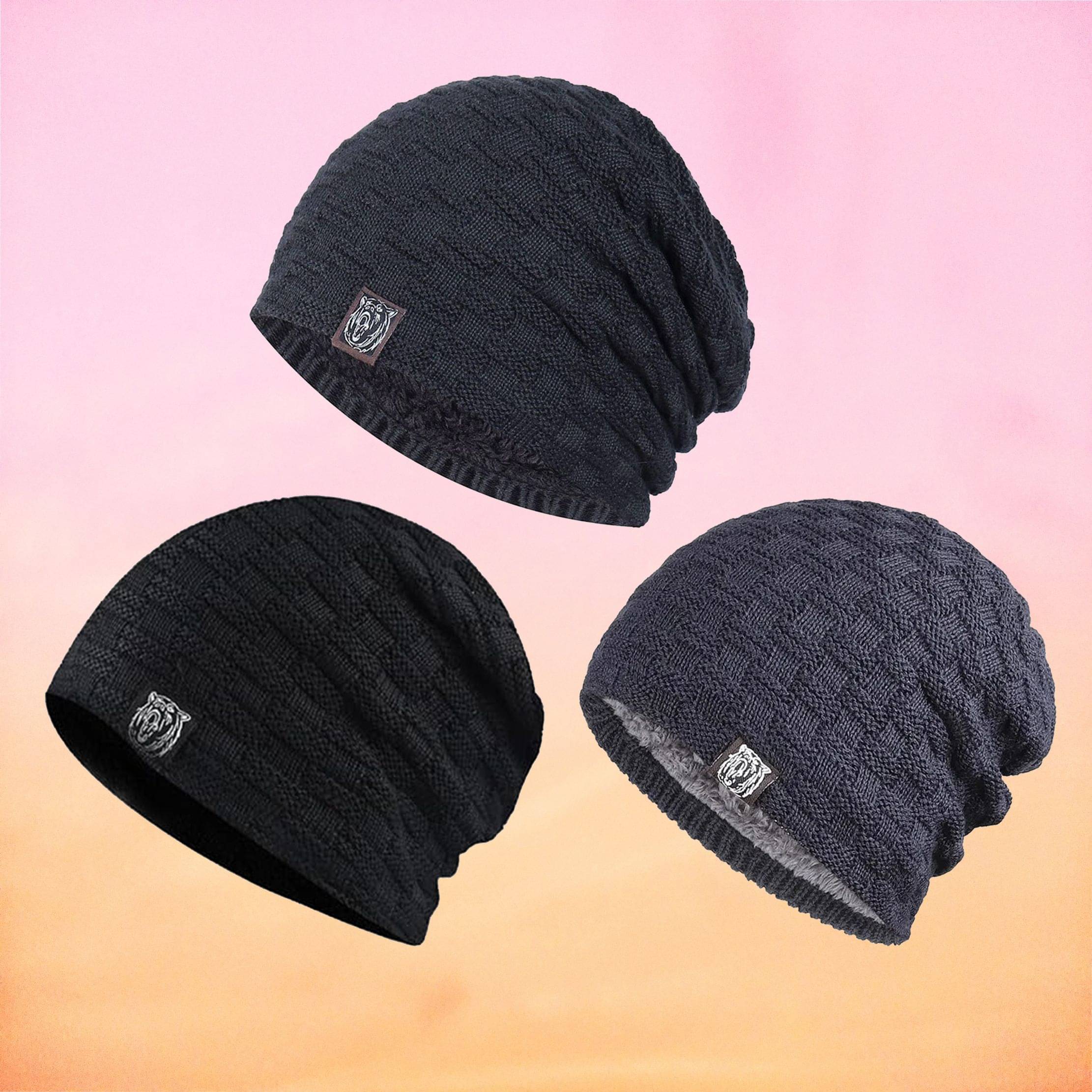     			Rigzy Multicolor Woollen Women's Cap ( Pack of 3 )