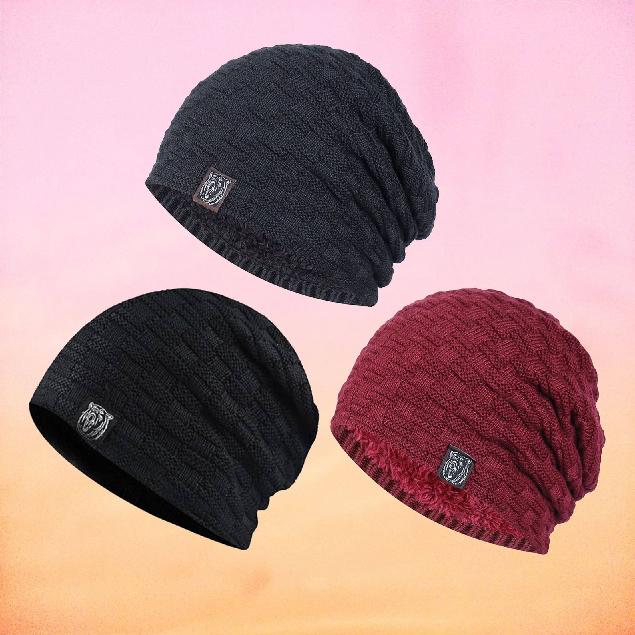     			Rigzy Multicolor Woollen Women's Cap ( Pack of 3 )