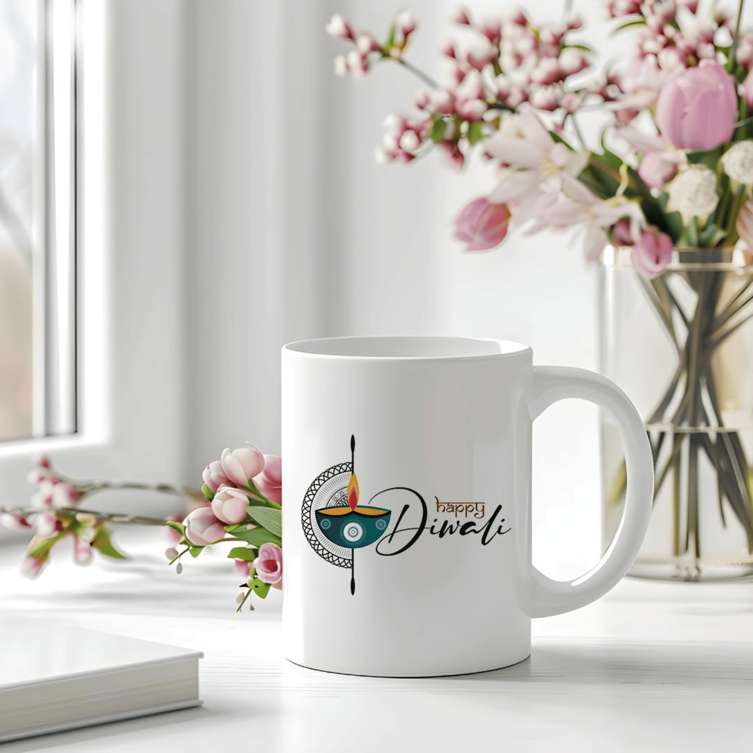     			VK Fashion Happy Diwali Ceramic Coffee Mug 350 mL ( Pack of 1 )