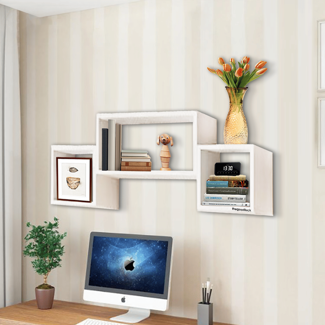     			Wall Shelf Wall-Mounted Wall Hanging Cabinet Wall Cabinet Bookshelf Shelves