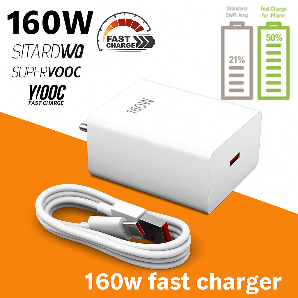     			160W Ultra Power Fast Charger | PD & QC Support | High-Speed Charging for All Smartphones, Laptops & Gadgets