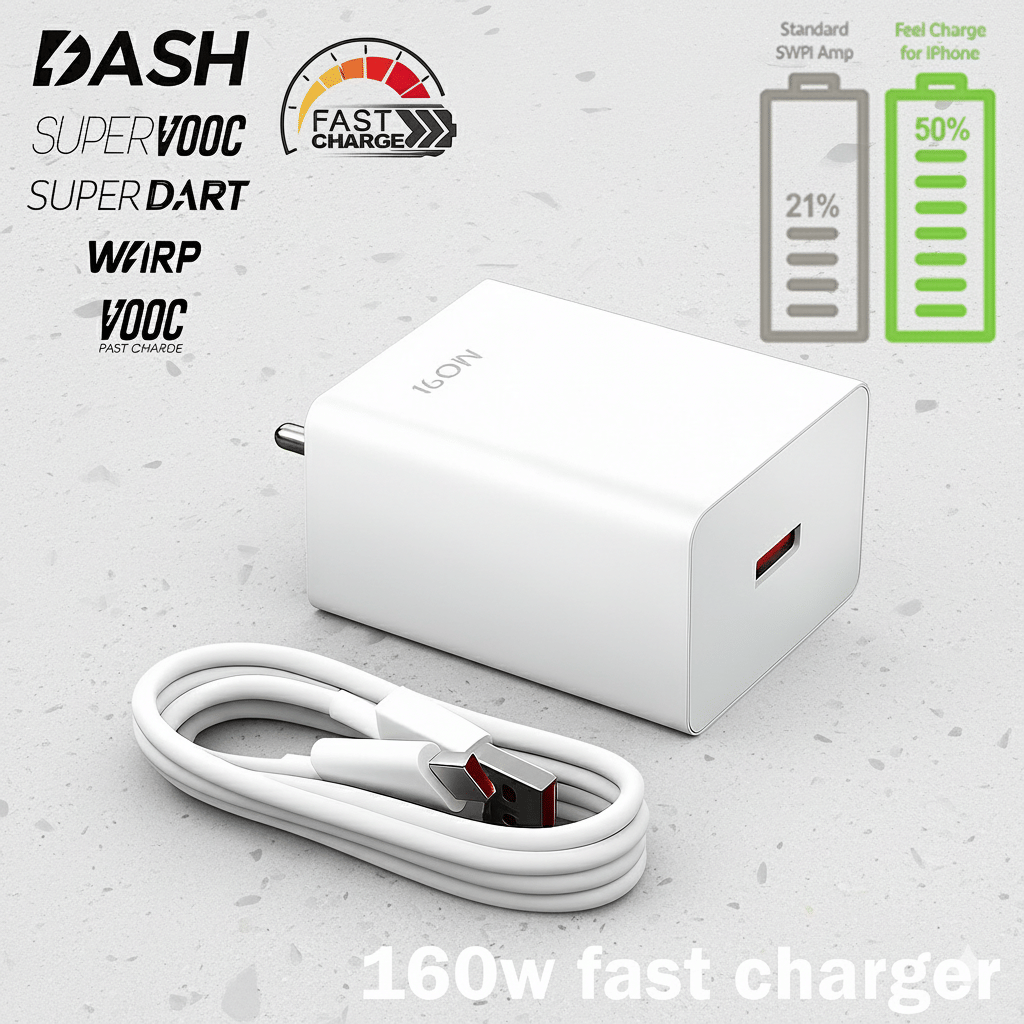     			160W Ultra Power Fast Charger | PD & QC Support | High-Speed Charging for All Smartphones, Laptops & Gadgets