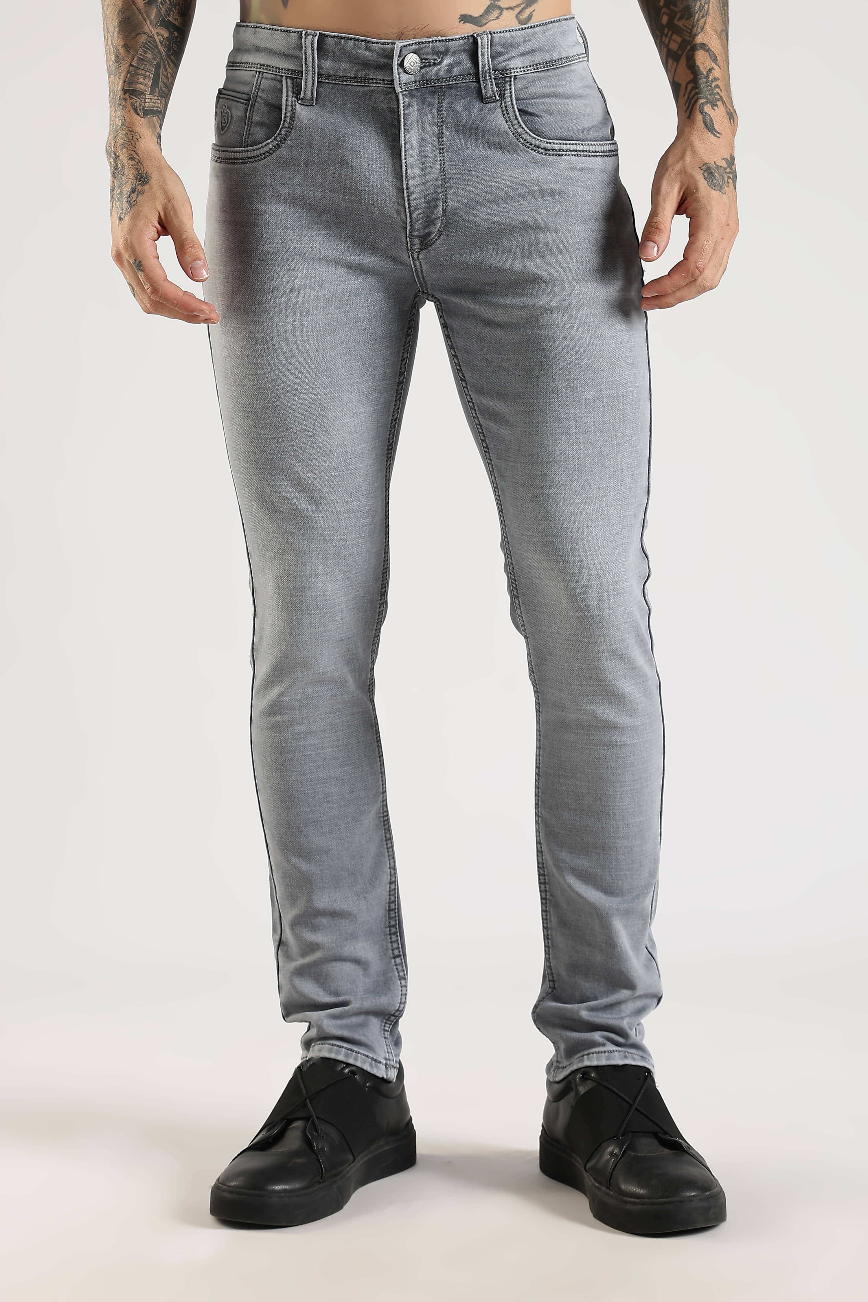 Cool Colors Skinny Fit Clean Look Men's Jeans - Grey ( Pack of 1 ) - Jeans | Buy online on ZillyBuy