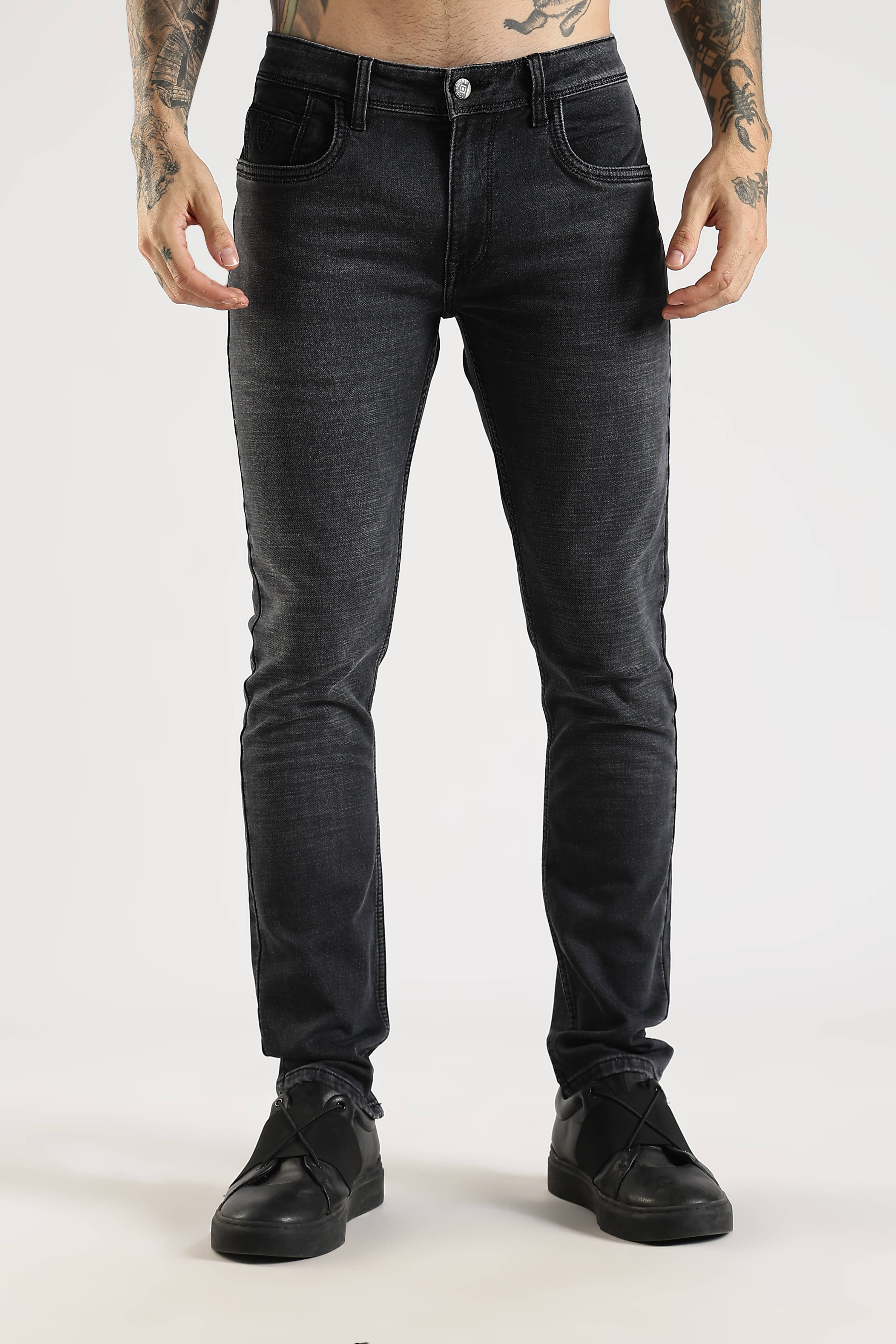 Cool Colors Skinny Fit Clean Look Men's Jeans - Charcoal ( Pack of 1 ) - Jeans | Buy online on ZillyBuy