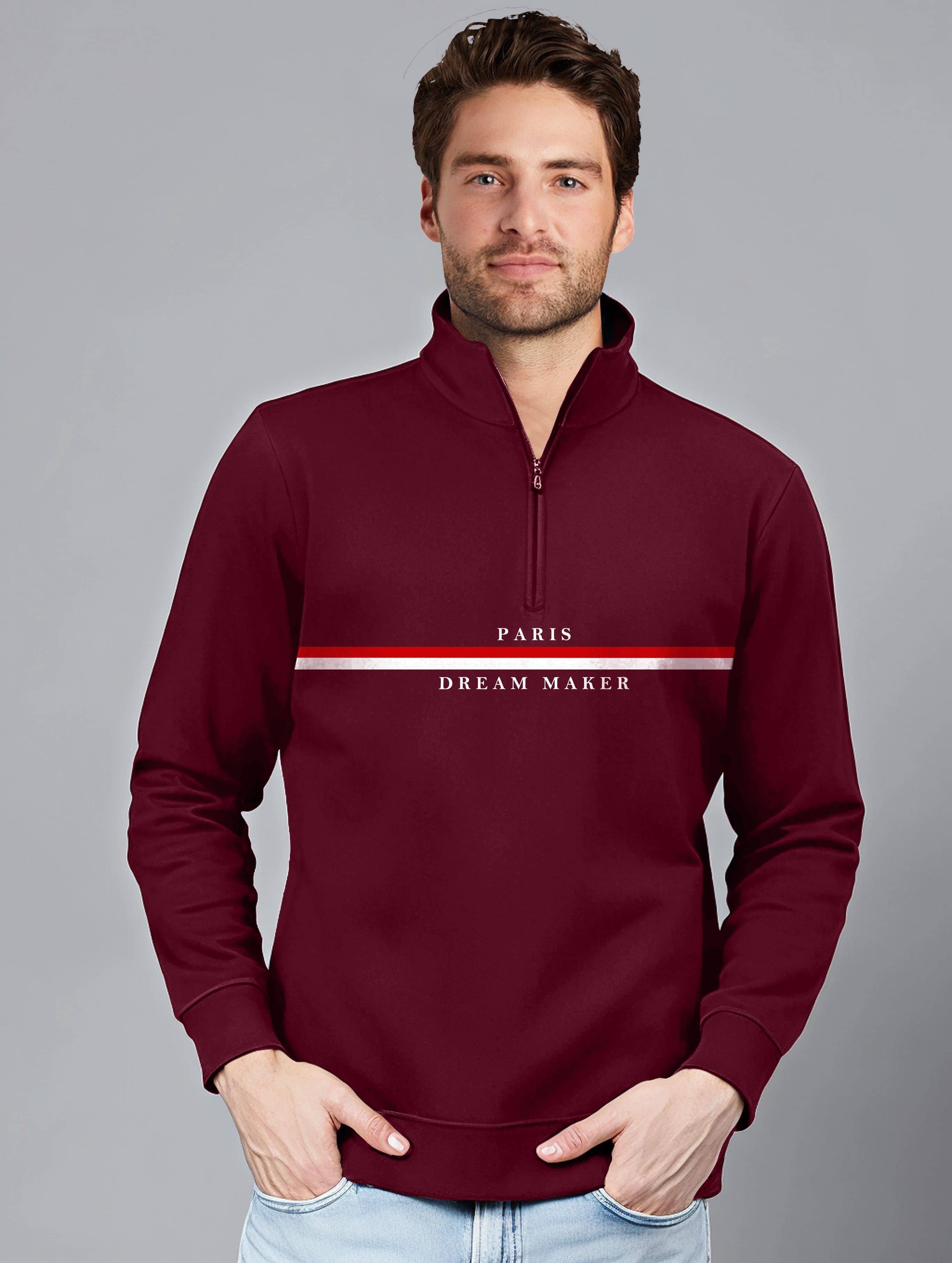 Fast Colors Cotton Blend Fleece High Neck Men's Sweatshirt - Maroon ( Pack of 1 ) Fast Colors Cotton Blend Fleece High Neck Men's Sweatshirt - Maroon ( Pack of 1 )