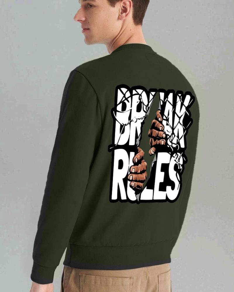 Fast Colors Cotton Blend Fleece Round Neck Men's Sweatshirt - Green ( Pack of 1 ) Fast Colors Cotton Blend Fleece Round Neck Men's Sweatshirt - Green ( Pack of 1 )