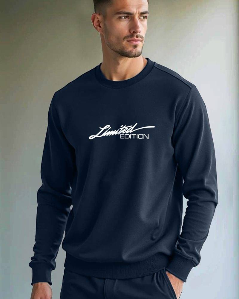     			Fast Colors Cotton Blend Fleece Round Neck Men's Sweatshirt - Dark Blue ( Pack of 1 )