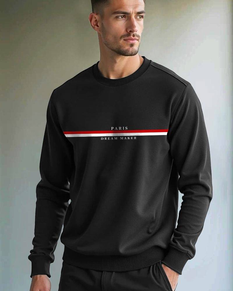 Fast Colors Cotton Blend Fleece Round Neck Men's Sweatshirt - Black ( Pack of 1 ) Fast Colors Cotton Blend Fleece Round Neck Men's Sweatshirt - Black ( Pack of 1 )