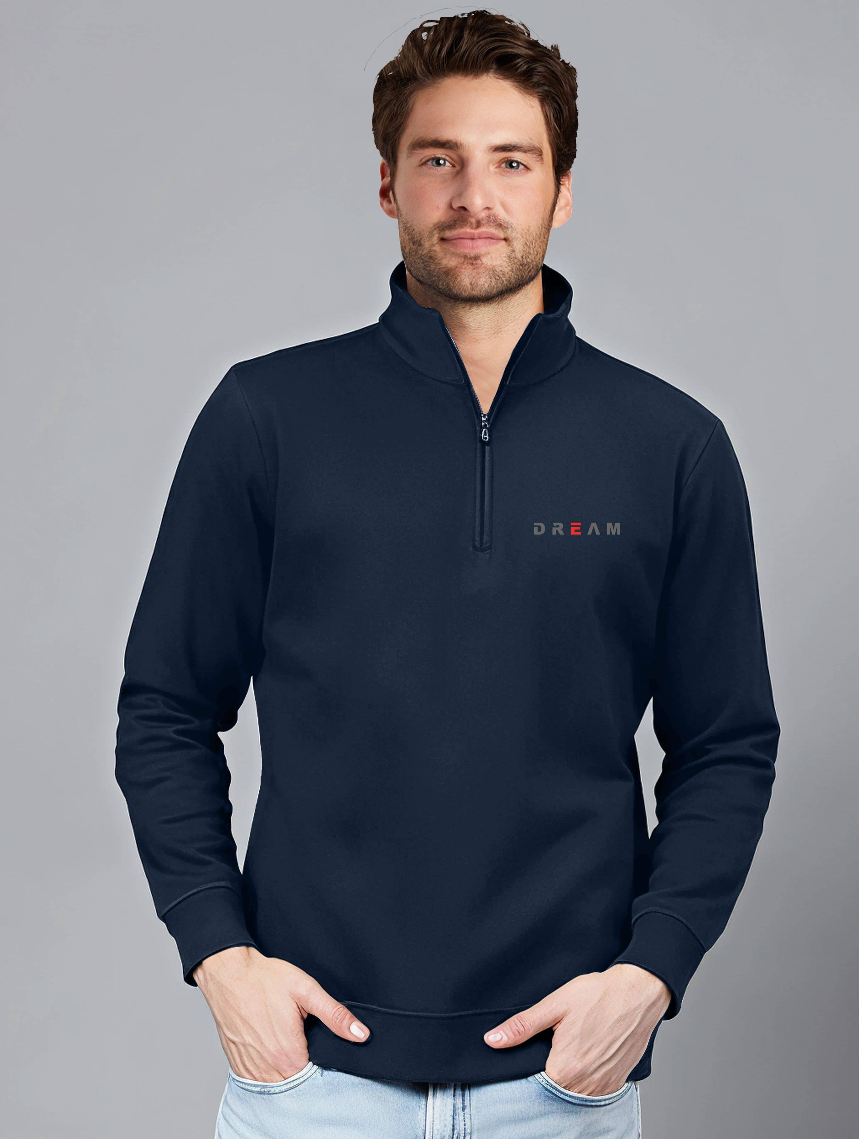 Fast Colors Cotton Blend Fleece High Neck Men's Sweatshirt - Dark Blue ( Pack of 1 ) Fast Colors Cotton Blend Fleece High Neck Men's Sweatshirt - Dark Blue ( Pack of 1 )