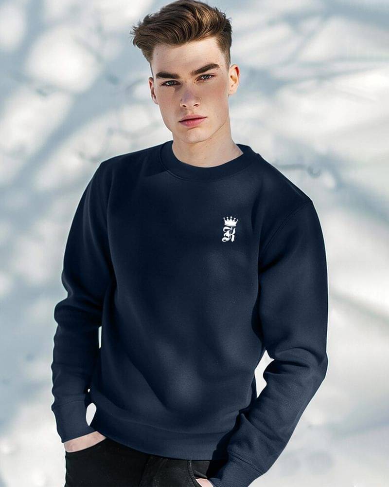 Fast Colors Cotton Blend Fleece Round Neck Men's Sweatshirt - Dark Blue ( Pack of 1 ) Fast Colors Cotton Blend Fleece Round Neck Men's Sweatshirt - Dark Blue ( Pack of 1 )