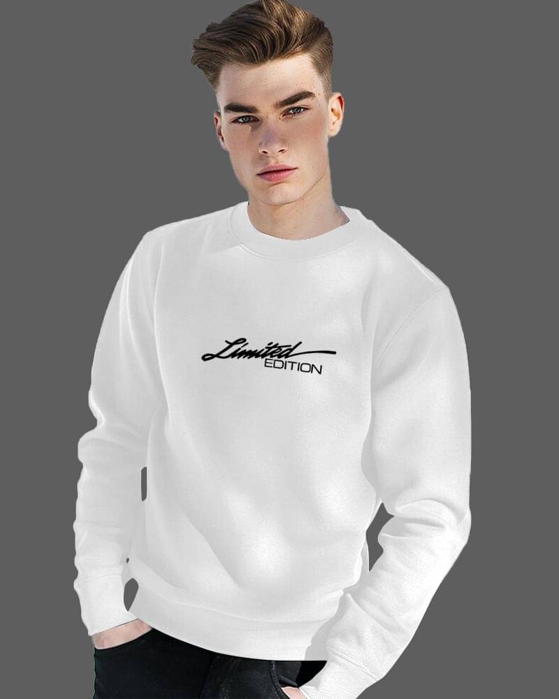     			Fast Colors Cotton Blend Fleece Round Neck Men's Sweatshirt - White ( Pack of 1 )