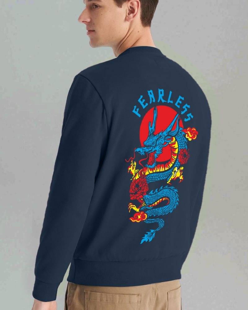     			Fast Colors Cotton Blend Fleece Round Neck Men's Sweatshirt - Dark Blue ( Pack of 1 )