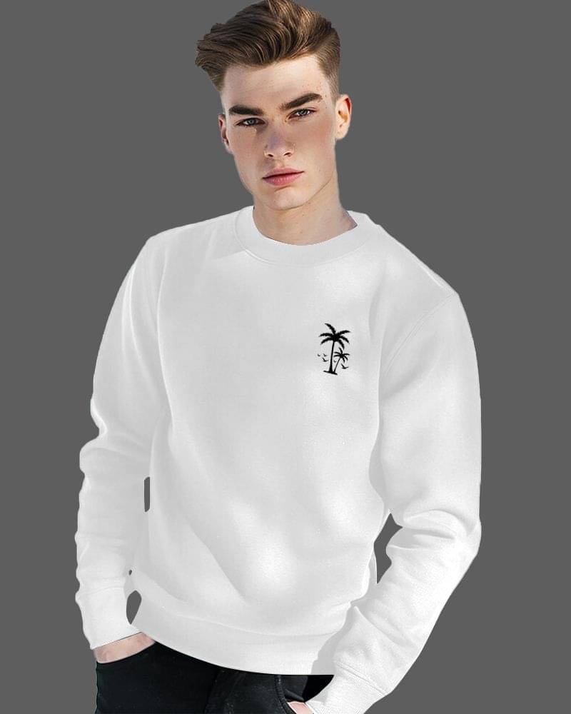 Fast Colors Cotton Blend Fleece Round Neck Men's Sweatshirt - White ( Pack of 1 ) Fast Colors Cotton Blend Fleece Round Neck Men's Sweatshirt - White ( Pack of 1 )