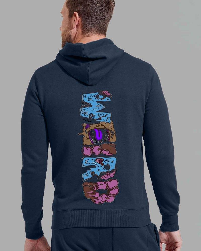     			Fast Colors Cotton Blend Fleece Hooded Men's Sweatshirt - Dark Blue ( Pack of 1 )