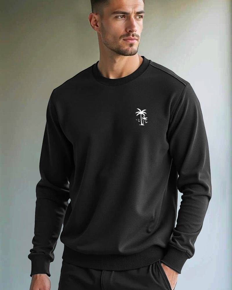 Fast Colors Cotton Blend Fleece Round Neck Men's Sweatshirt - Black ( Pack of 1 ) Fast Colors Cotton Blend Fleece Round Neck Men's Sweatshirt - Black ( Pack of 1 )