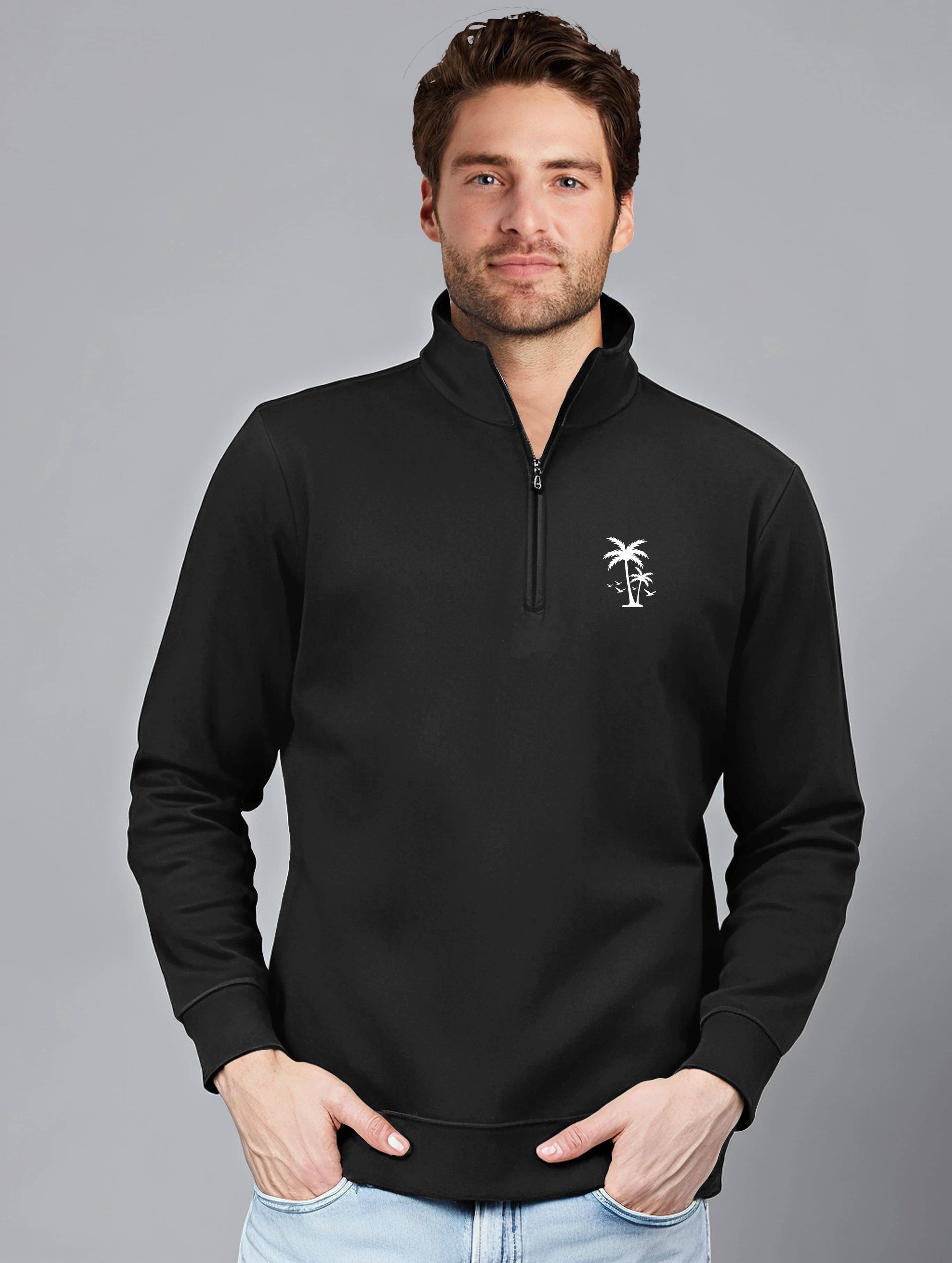 Fast Colors Cotton Blend Fleece High Neck Men's Sweatshirt - Black ( Pack of 1 ) Fast Colors Cotton Blend Fleece High Neck Men's Sweatshirt - Black ( Pack of 1 )