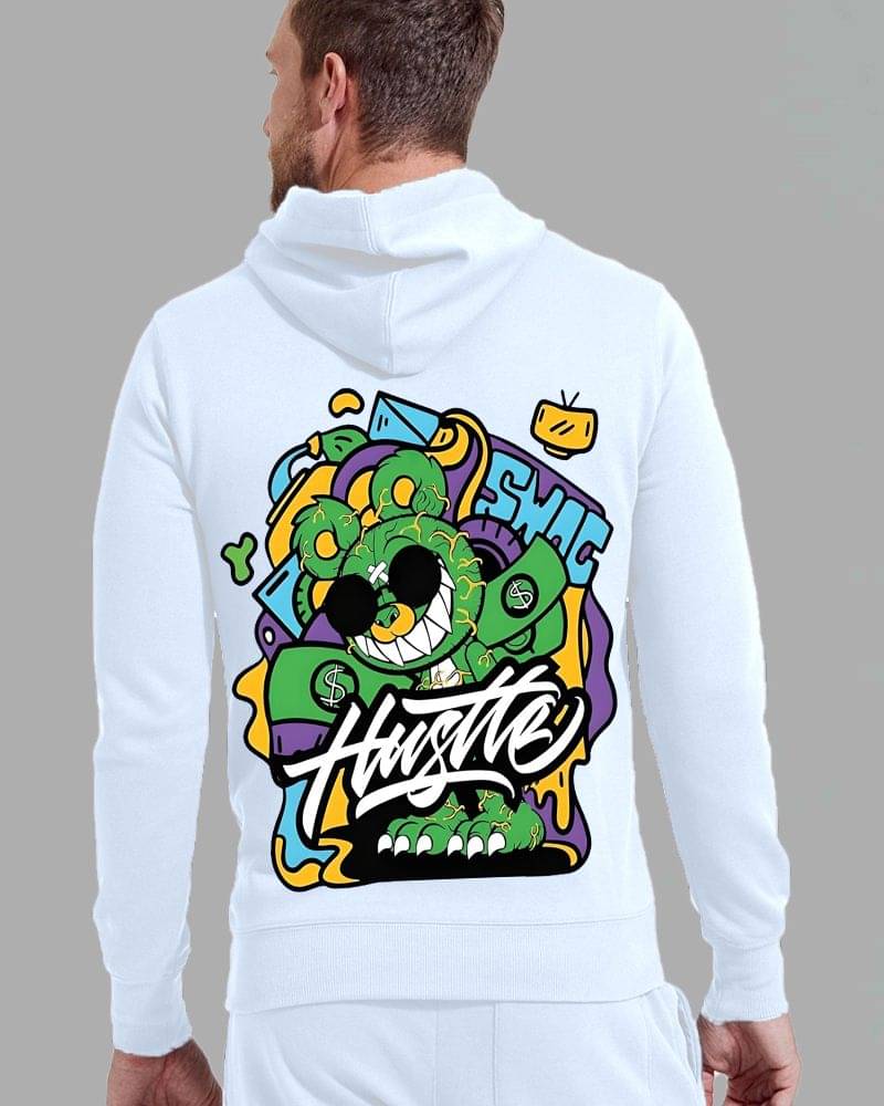     			Fast Colors Cotton Blend Fleece Hooded Men's Sweatshirt - White ( Pack of 1 )