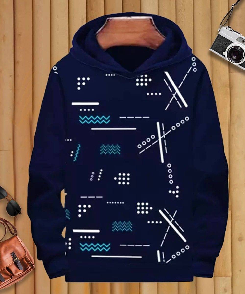     			Fast Colors Cotton Blend Hooded Men's Sweatshirt - Blue ( Pack of 1 )