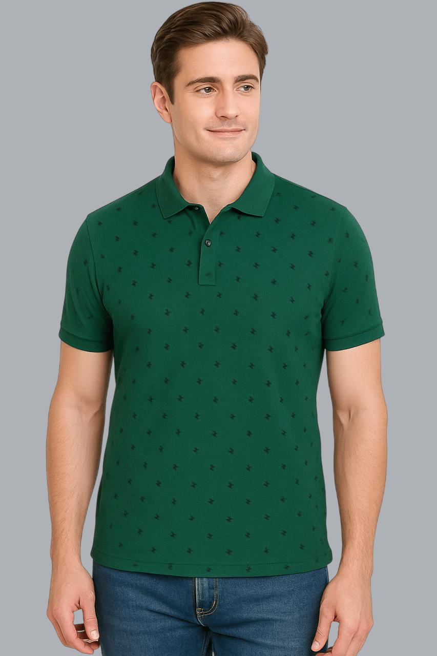 RF RAVES Men Cotton Blend Regular Fit Printed Polo T Shirt ( Green ) RF RAVES Men Cotton Blend Regular Fit Printed Polo T Shirt ( Green )