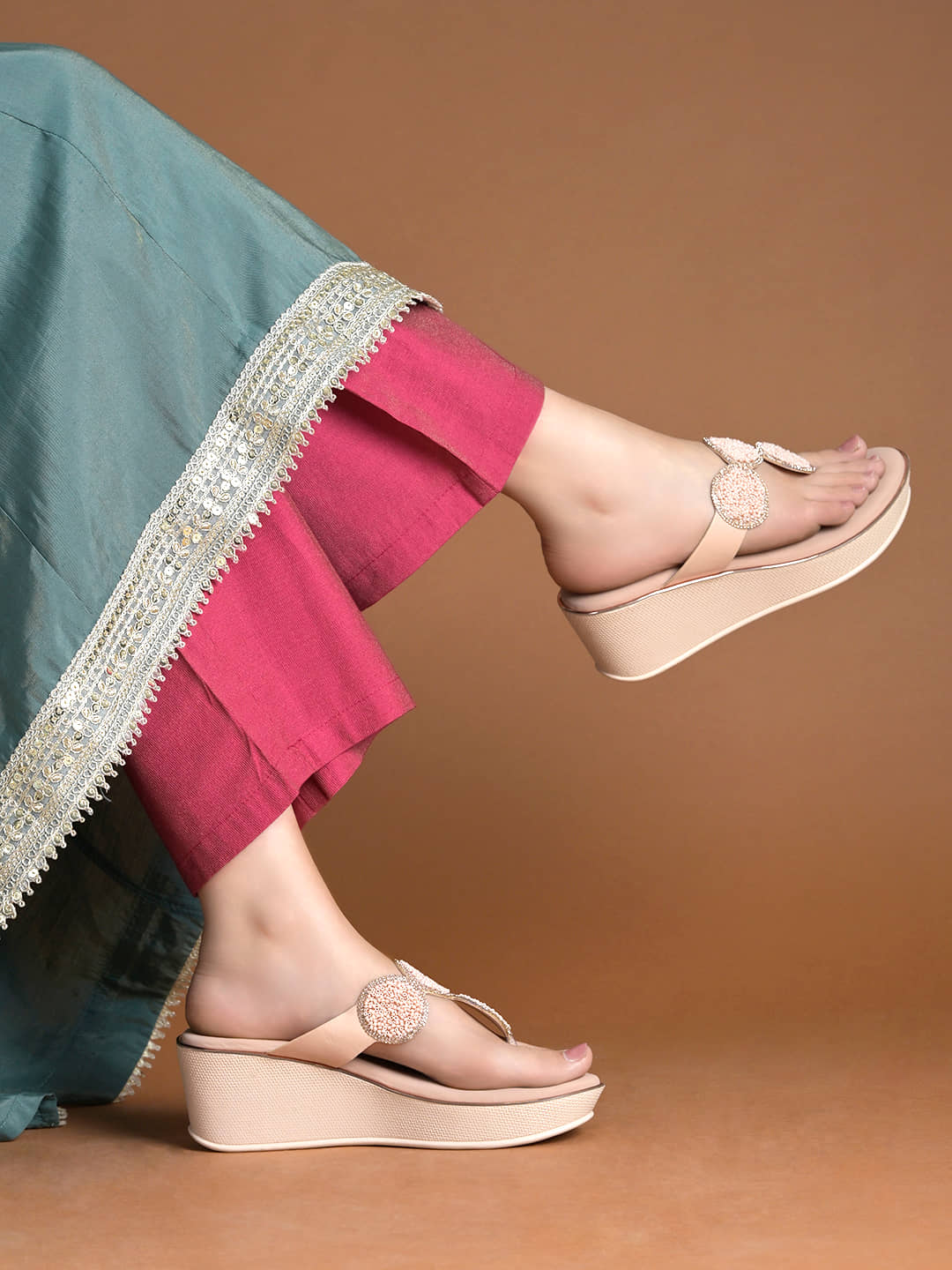 Shoetopia Gold Women's Slip On Heels - Heels | Buy online on ZillyBuy