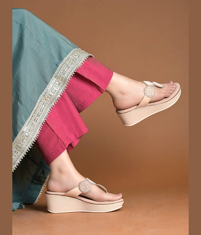 Shoetopia Gold Women's Slip On Heels - Heels | Buy online on ZillyBuy