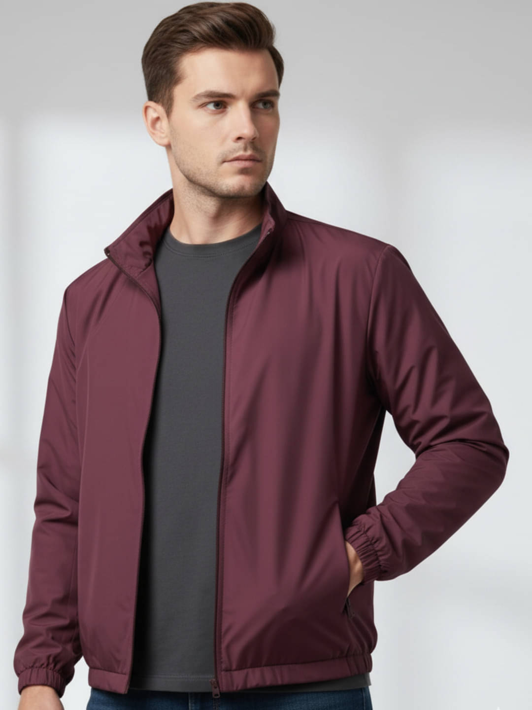 TIMBER HITCH Polyester Men's Windcheater Jacket - Maroon ( Pack of 1 ) TIMBER HITCH Polyester Men's Windcheater Jacket - Maroon ( Pack of 1 )