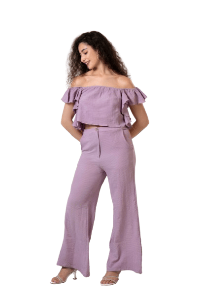     			Urban Sundari Women Top With Trousers Co-Ord Set ( Lavender )