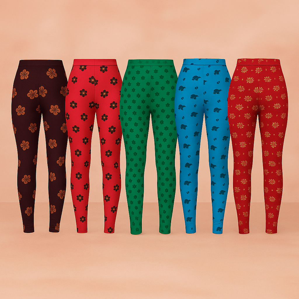     			CUTE TREND Pack of 5 Girls Cotton Legging ( Multicolor 5 )