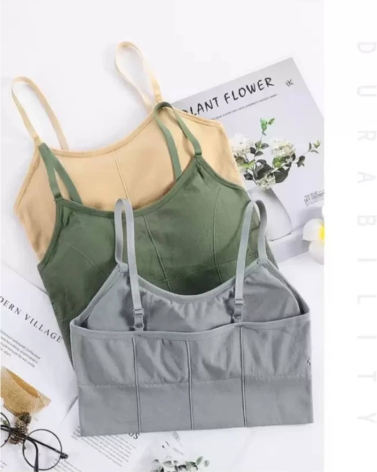 Kamini Pack of 3 Cotton Blend Lightly Padded Sports Bra For Women ( Multicolor 15 ) Kamini Pack of 3 Cotton Blend Lightly Padded Sports Bra For Women ( Multicolor 15 )