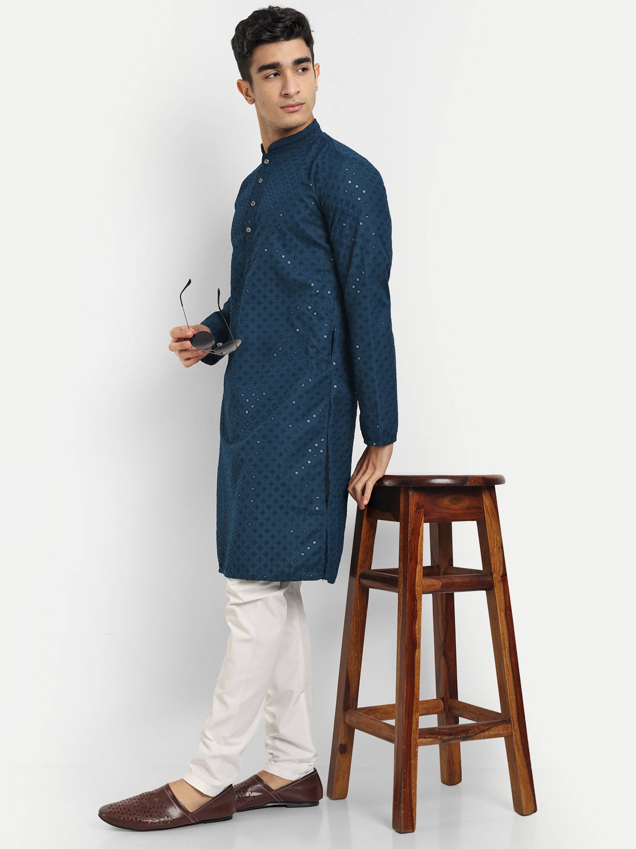 LEIPZIG FASHION Blue Rayon Regular Fit Men's Kurta Pyjama Set ( Pack of 1 ) LEIPZIG FASHION Blue Rayon Regular Fit Men's Kurta Pyjama Set ( Pack of 1 )