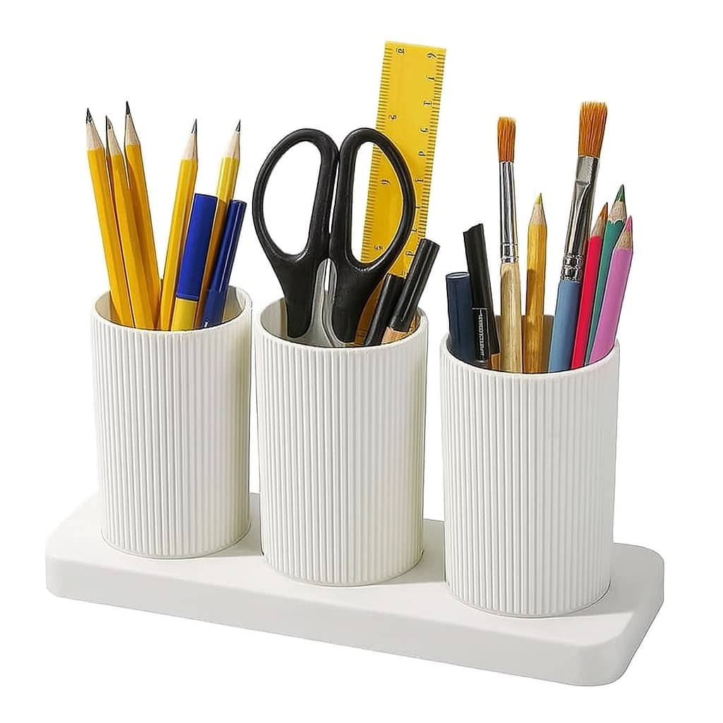 MAGICSPOON Table Organizer - 3 Compartment Pen, Pencil, Stationary Holder