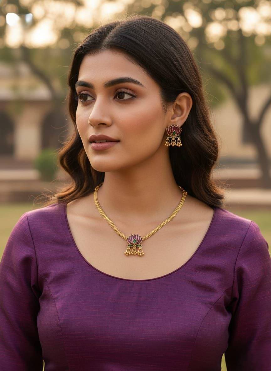     			Shivay Fashion  hub Pink Alloy Necklace Set ( Pack of 1 )