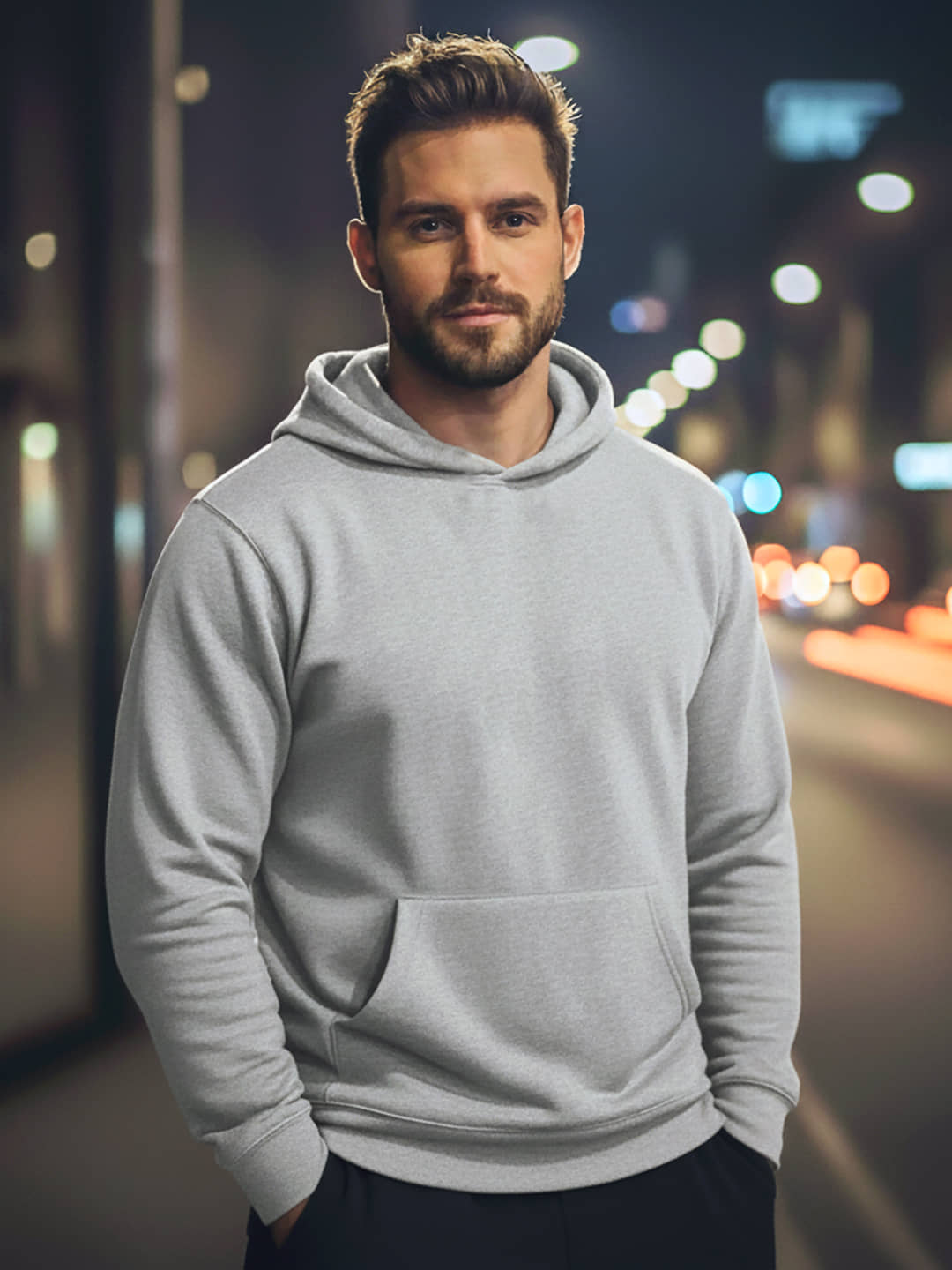 Leotude Fleece Hooded Men's Sweatshirt - Grey ( Pack of 1 )