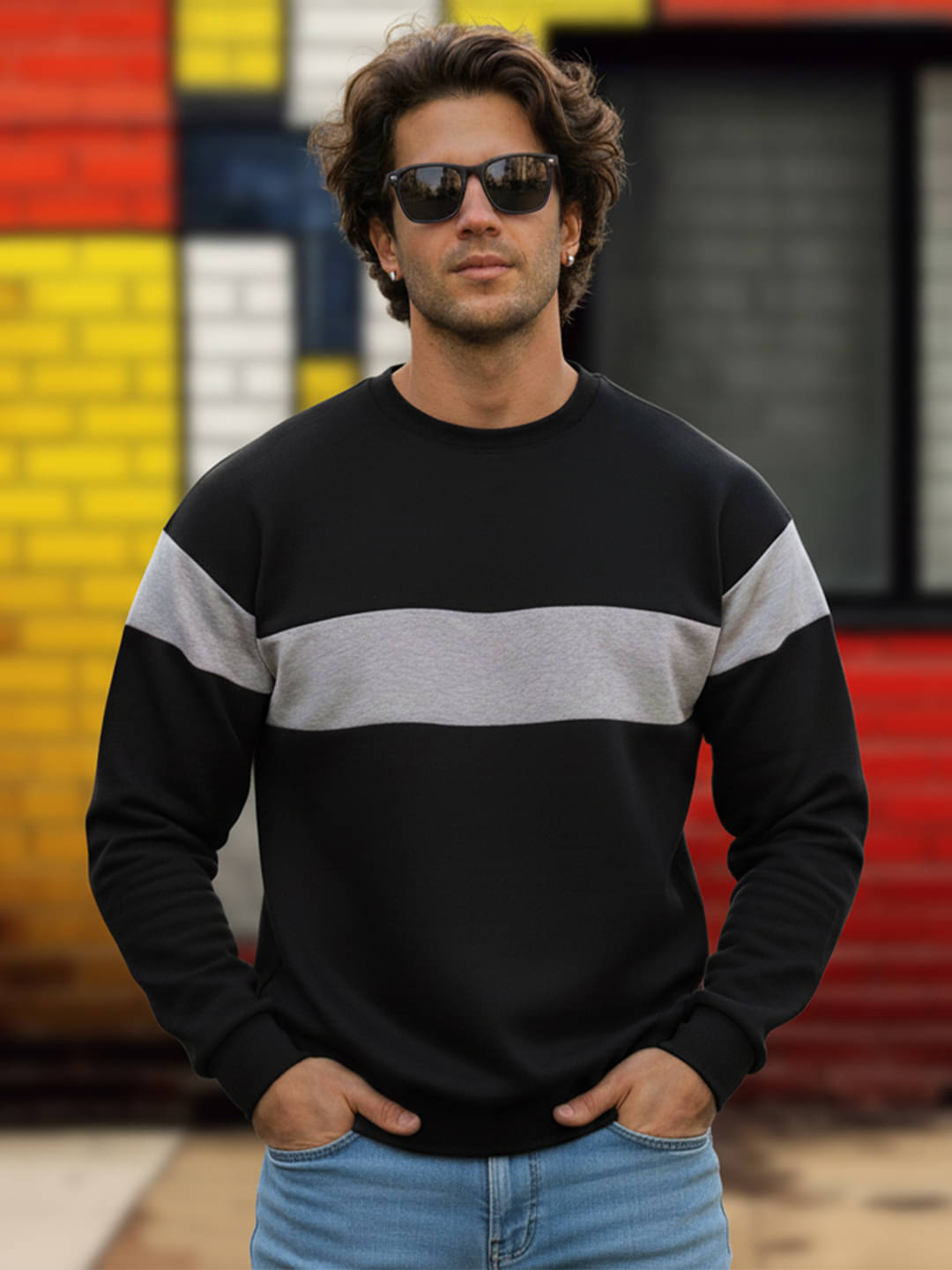     			Leotude Fleece Round Neck Men's Sweatshirt - Black ( Pack of 1 )