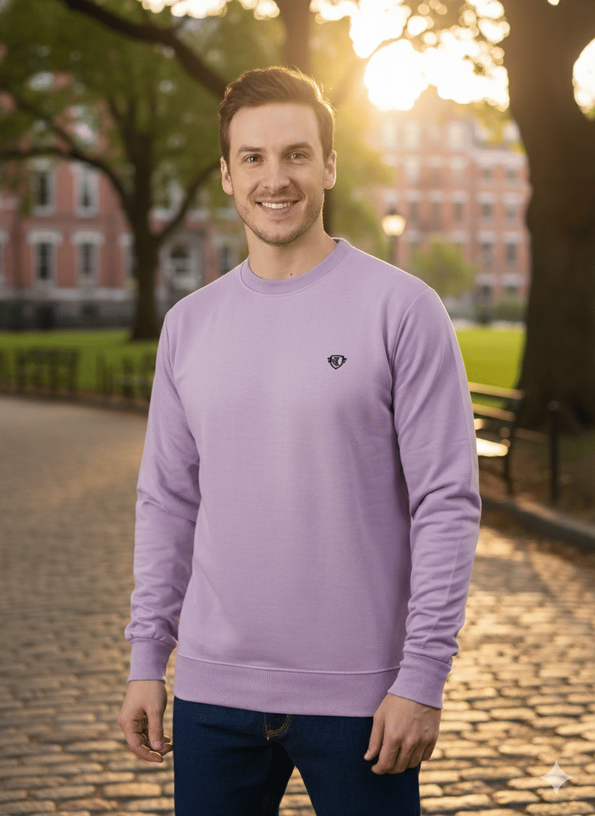 SHREYNKA Cotton Blend Round Neck Men's Sweatshirt - Purple ( Pack of 1 ) SHREYNKA Cotton Blend Round Neck Men's Sweatshirt - Purple ( Pack of 1 )