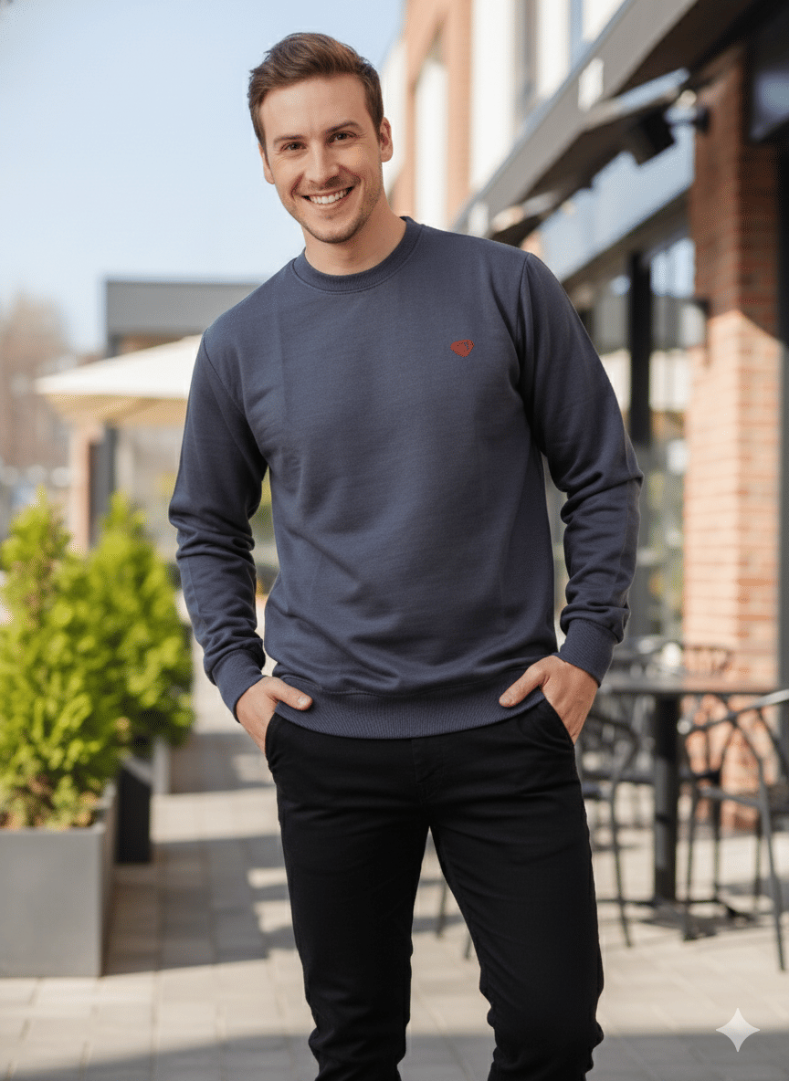 SHREYNKA Cotton Blend Round Neck Men's Sweatshirt - Dark Grey ( Pack of 1 ) SHREYNKA Cotton Blend Round Neck Men's Sweatshirt - Dark Grey ( Pack of 1 )