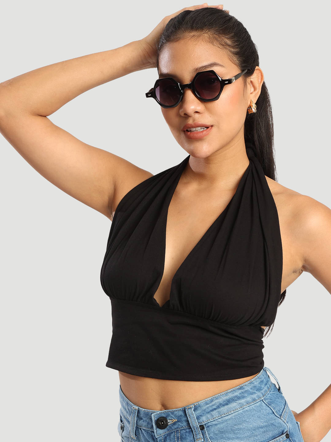     			Bene Kleed Women's Cotton A-Line Top ( Black )