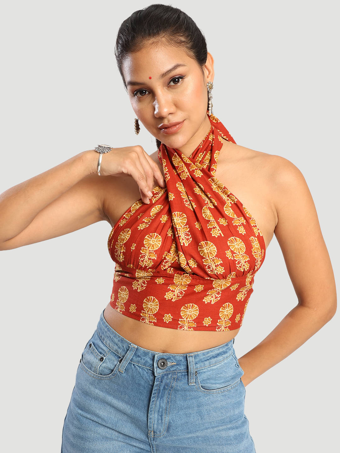 Bene Kleed Women's Cotton A-Line Top ( Orange ) Bene Kleed Women's Cotton A-Line Top ( Orange )