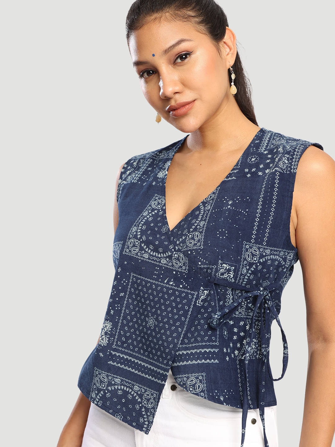 Bene Kleed Women's Cotton A-Line Top ( Blue ) Bene Kleed Women's Cotton A-Line Top ( Blue )