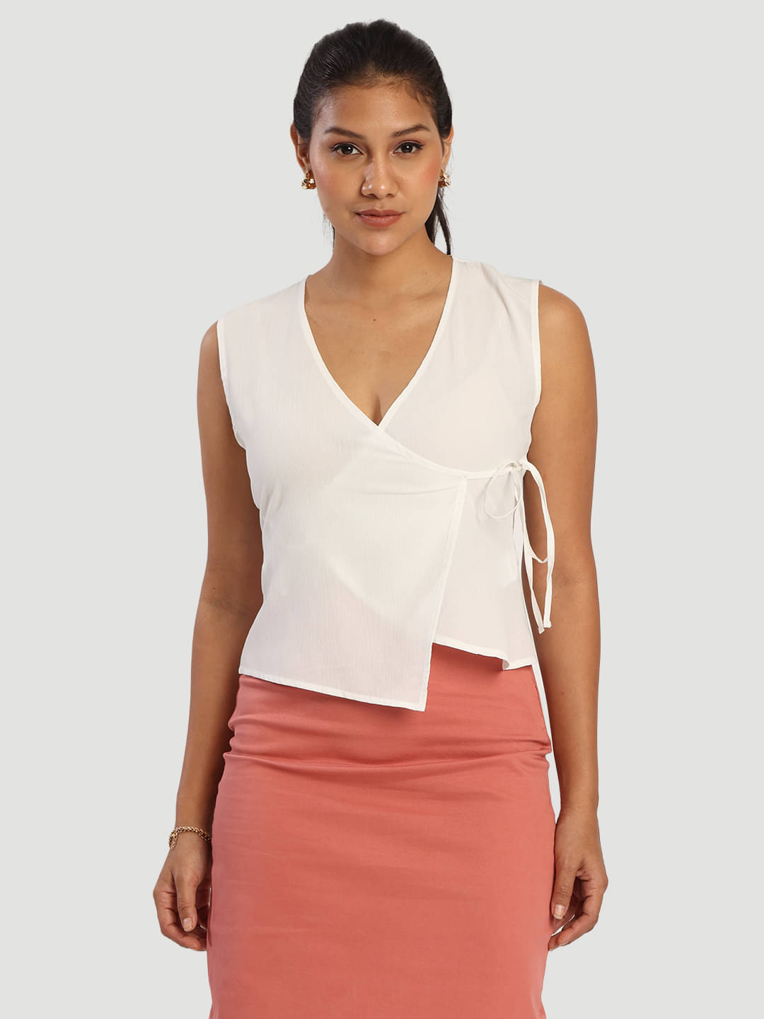 Bene Kleed Women's Polyester A-Line Top ( White ) Bene Kleed Women's Polyester A-Line Top ( White )