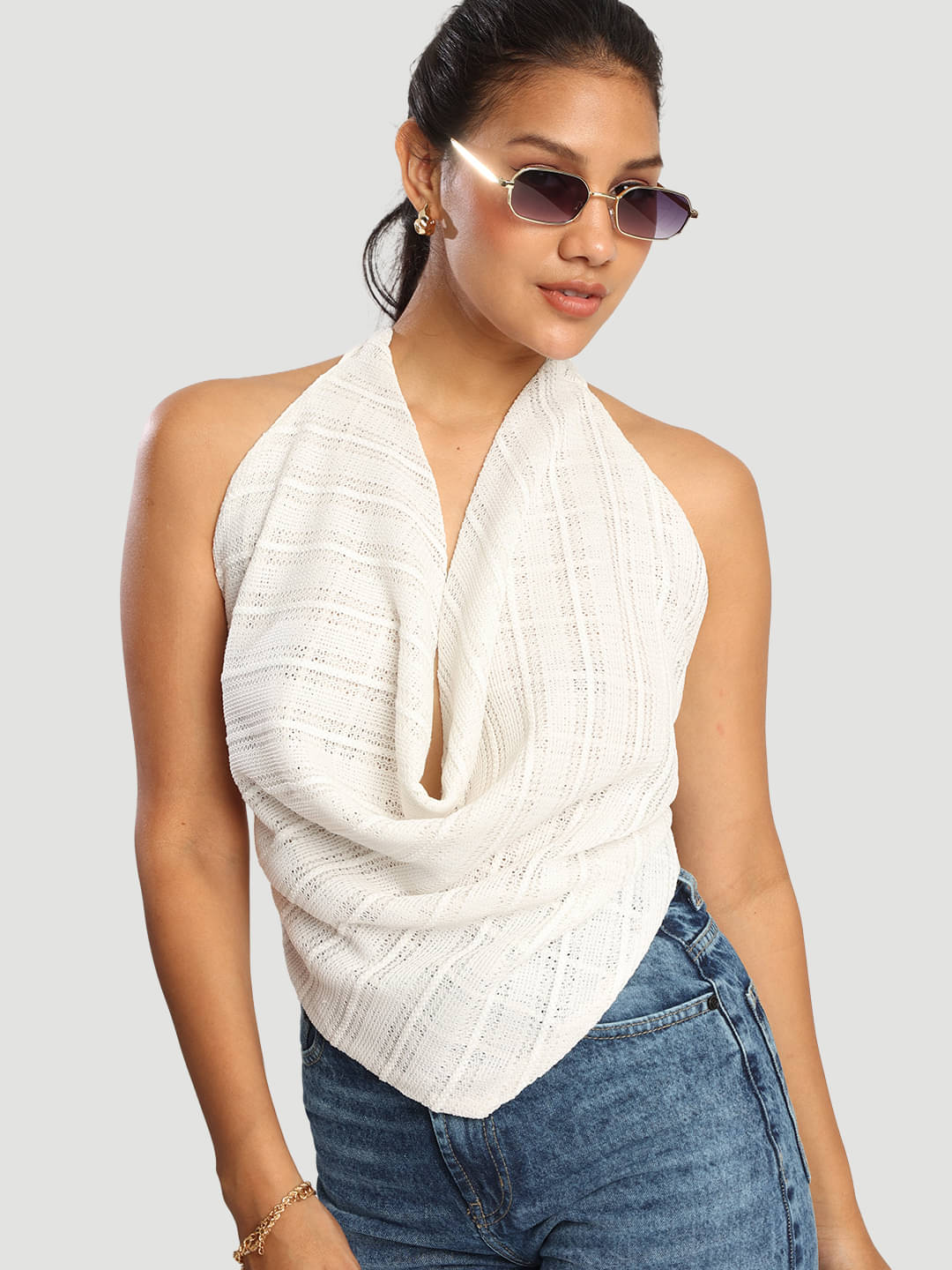 Bene Kleed Women's Polyester A-Line Top ( White ) Bene Kleed Women's Polyester A-Line Top ( White )
