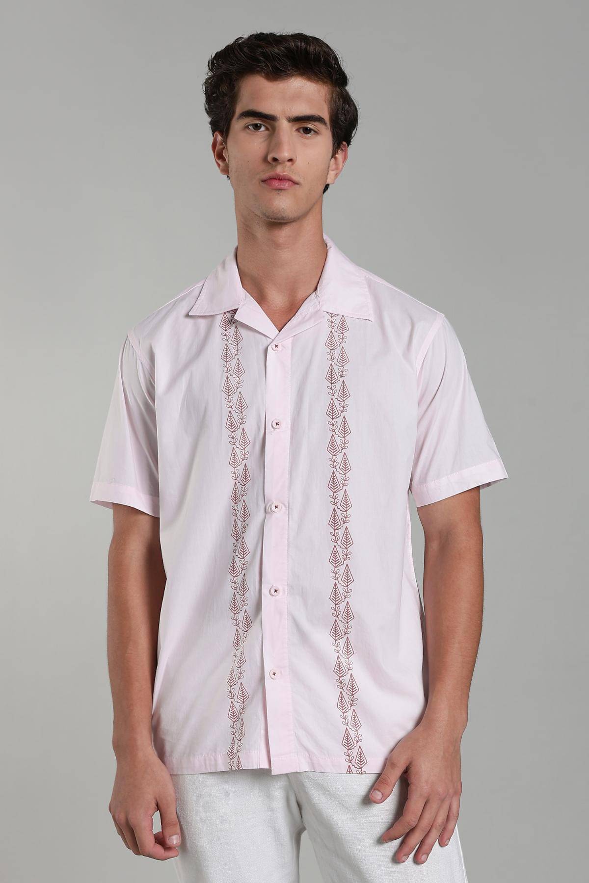 COLOR HUNT 100% COTTON Oversized Fit Printed Half Sleeves Men's Casual Shirt - Pink ( Pack of 1 )     			COLOR HUNT 100% COTTON Oversized Fit Printed Half Sleeves Men's Casual Shirt - Pink ( Pack of 1 )