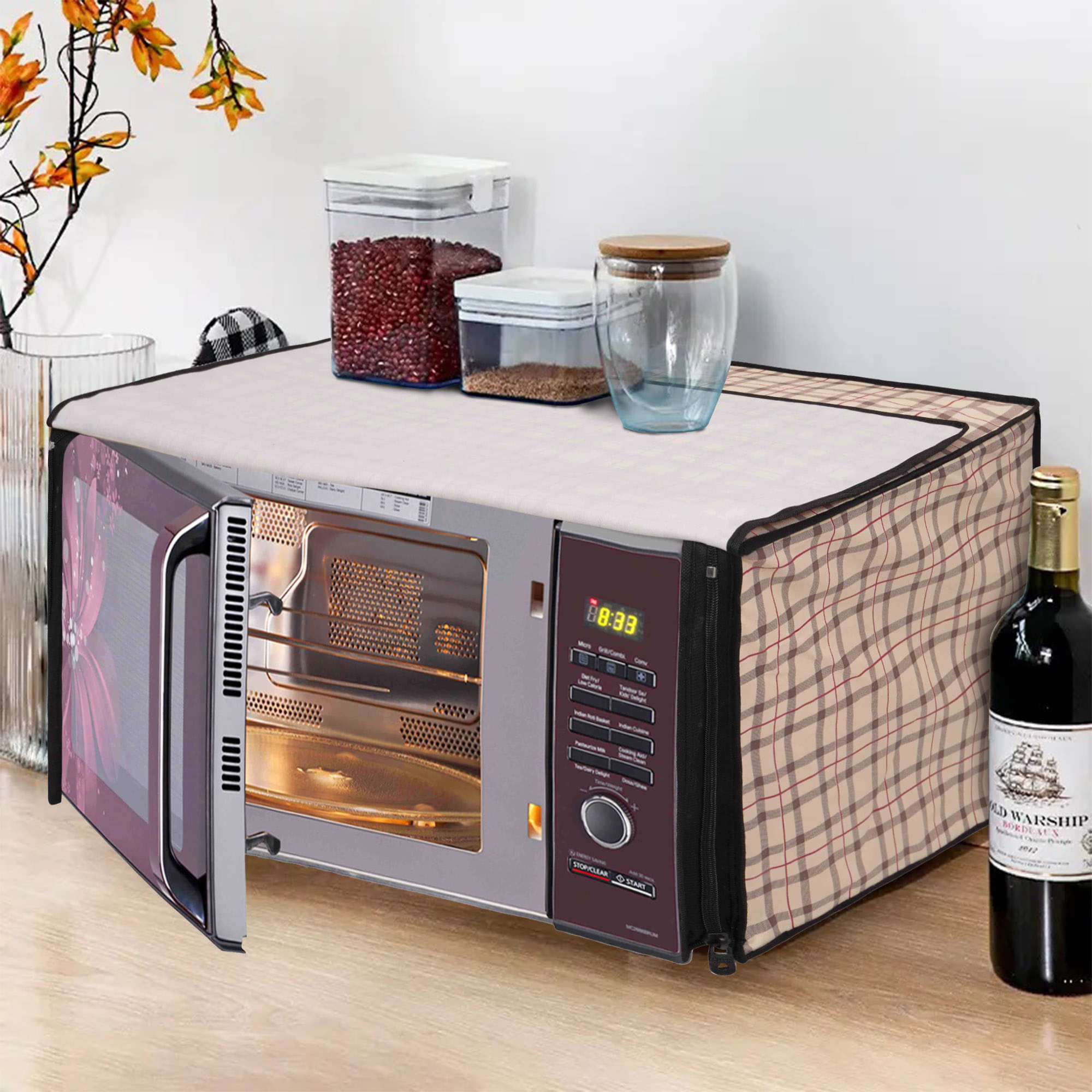 Dream Care Single PVC Beige Microwave Oven Cover -     			Dream Care Single PVC Beige Microwave Oven Cover -