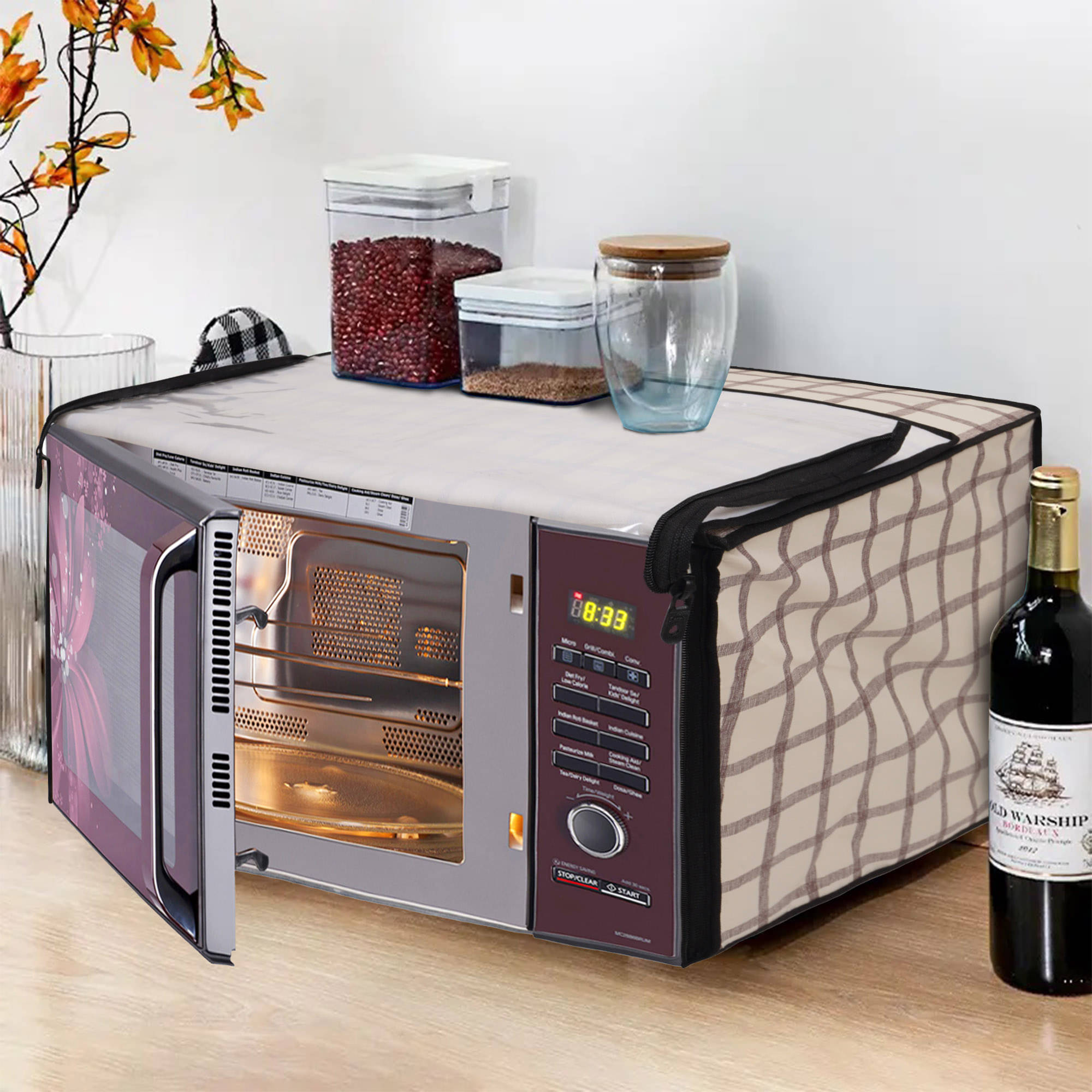 Dream Care Single PVC Brown Microwave Oven Cover -     			Dream Care Single PVC Brown Microwave Oven Cover -