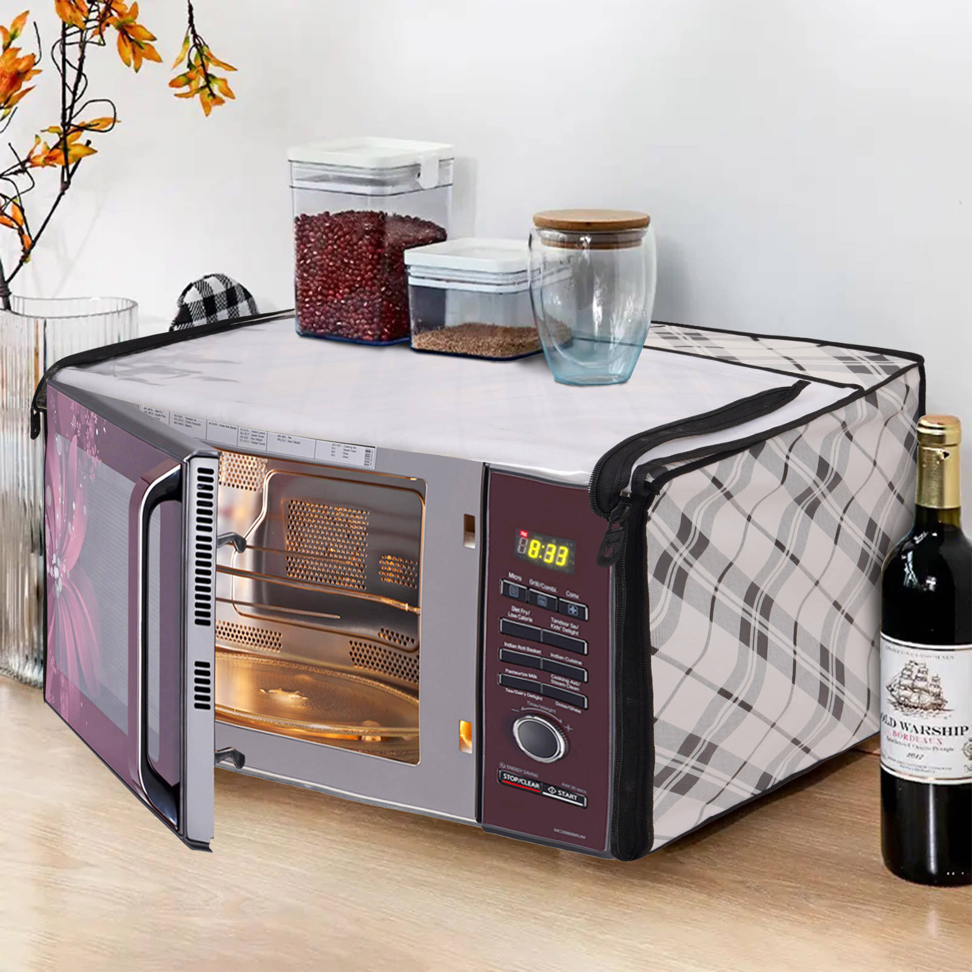     			Dream Care Single PVC White Microwave Oven Cover -