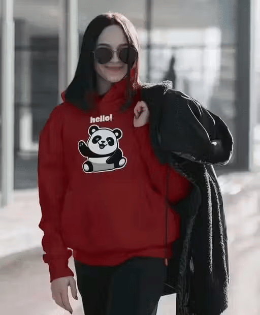     			Generic Women Fleece Hooded Sweatshirt For Light Winters ( Maroon )